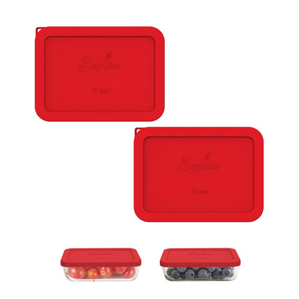 Sophico 3 Cup Rectangle Silicone Storage Cover Lid