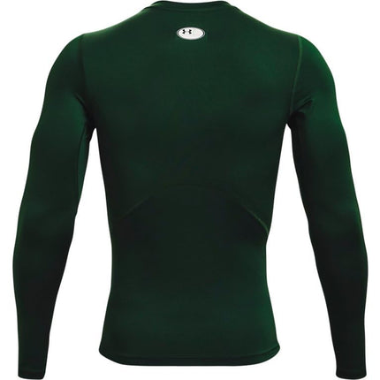 Camiseta de compresión de manga larga HeatGear para hombre de Under Armour, verde bosque (301)/blanco, grande