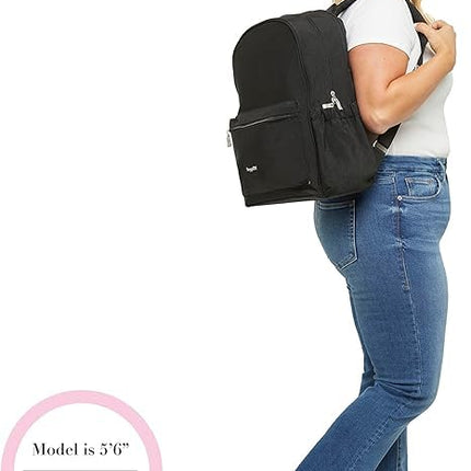 Baggallini On the Go Laptop Backpack, Heather Grey Neoprene, One Size