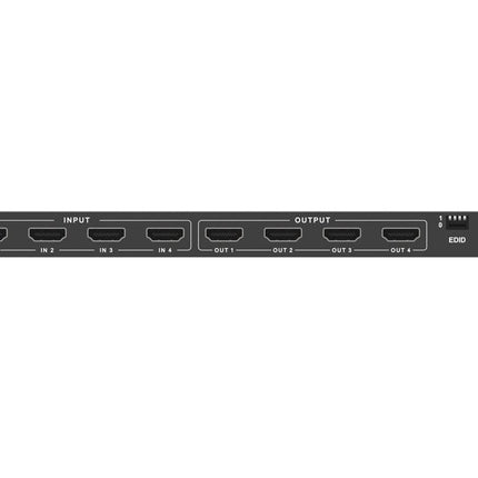 Matriz HDMI 4x4 Monoprice Blackbird 4K, 18G, 4K a 60Hz, YCbCr 4:4:4, EDID, Escalador descendente de 4K a 1080p, IR, HDR, HDR10, HDR10+, Negro (143623)