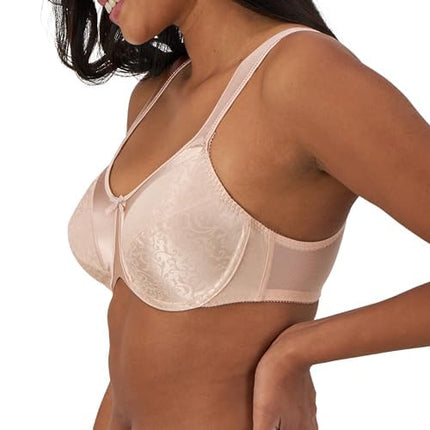 Bali Satin Tracings Minimizer Bra, Underwire Bra, Full-Coverage Bra, Maximum Support Minimizer Underwire Bra, Rosewood, 40D