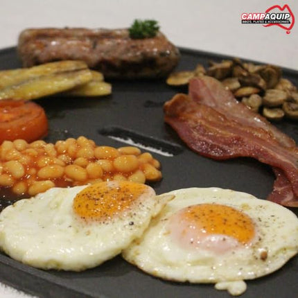 CAMPAQUIP Cast Iron Griddle | Fits Weber Baby Q Series | Q100 | Q120 | Q1000 | Q1200 | Grill Cooking or Hot Plate for BBQ | Non-Stick | NOT for N Series