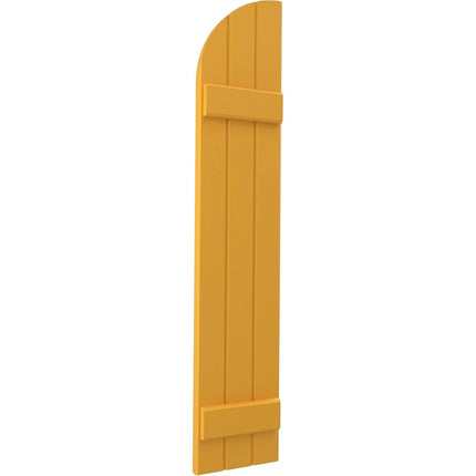 Ekena Millwork ARW101BQ311X34TUH Americraft Three 2 Exterior Real Wood Joined Board-n-Batten Shutters w/Arch Top (Per Pair), 10 1/2"W x 34"H, Turmeric