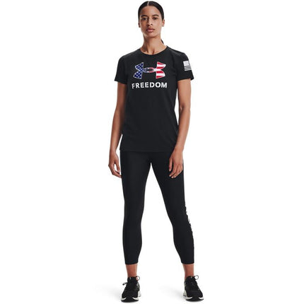 Camiseta Under Armour de mujer New Freedom Logo, Negro (002)/Blanco, S