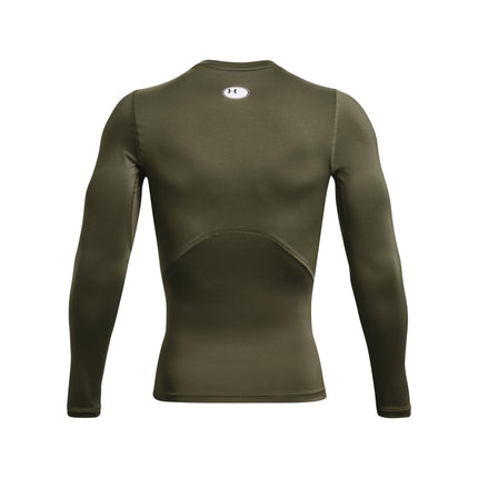 Under Armour Men's HeatGear Compression Long-Sleeve T-Shirt, (390) Marine Od Green / / White, Small Tall