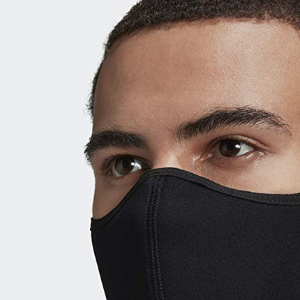 adidas Standard Face Covers 3-Pack, Black, Medium/Large