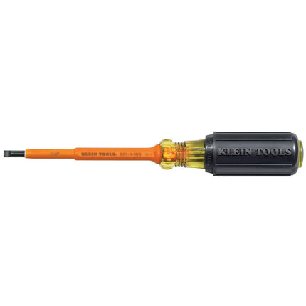 Insulated Screwdriver, 3/16-Inch Cabinet Tip with 4-Inch Shank KLEIN TOOLS 601-4-INS