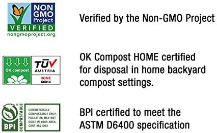 BioBag, The Original Compostable Bag, Kitchen Food Scrap Bags, ASTMD6400 Certified 100% Compostable Bags, Biodegradable Products Institute & VINCOTTE OK HOME Certified, Non GMO, 13 Gallon, 48 Count