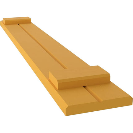 Ekena Millwork ARW101BE207X34TUH Americraft Two 2 Exterior Real Wood Joined Board-n-Batten Shutters w/Elliptical Top (Per Pair), 7"W x 34"H, Turmeric