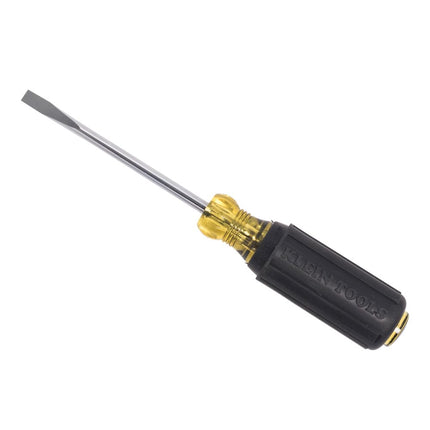 Klein Tools 605-4 1/4-Inch Cabinet Tip Screwdriver Heavy Duty 4-Inch Round Shank, Made in USA