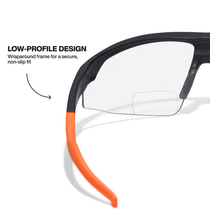 KLEIN TOOLS 03615 Bifocal Safety Glasses with +2.00 Diopters for Magnification, ANSI Z87.1+ and CSA Z94.3 Certified, Anti-Fog and UV Protection, Low-Profile, Non-Slip Nosepiece, High Optical Clarity