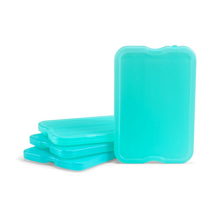 Cool Coolers by Fit & Fresh 4 Pack XL Slim Ice Packs, Quick Freeze Space Saving Reusable Ice Packs for Lunch Boxes, Lunch Bags or Coolers, Green