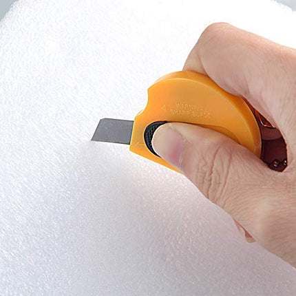 18 Pack Mini Portable Utility Office Keychain with auto Retractable Blade Pocket Knives Letter Opener Small Box Cutter(Yellow)