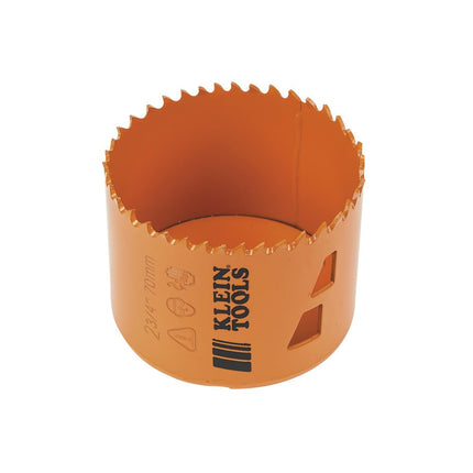 Klein Tools 31944 Bi-Metal Hole Saw, 2-3/4-Inch for Cutting Stainless Steel, Mild Steel, Drywall, Wood and Plastic, with Easy Slug Removal