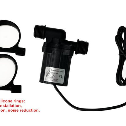SHYSKY DC40C-2460 Micro Brushless DC Water Pump 24V 28W, 6M 900LPH, Waterproof, 1/2 inch threaded ports, Safe Low Noise Stable Long-term Work, Submersible or Land Use, For Small cooling, gardening