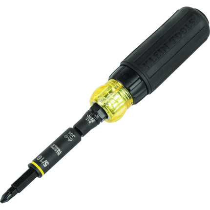 Klein Tools 32500HDRT KNECT Multi-Bit Screwdriver/Nut Driver, Ratcheting Impact Rated 11-in-1 Tool with Phillips, Slotted, Square and Torx Tips