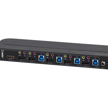 Monoprice Blackbird 4K DisplayPort 1.4 USB 3.0 4x1 KVM Switch, 4K@60Hz, HDR, YCbCr 4:4:4, HDCP 2.2, Share 4 Computers with 1 Keyboard Mouse Monitor Printer Black 142646