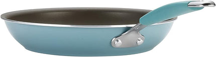 Rachael Ray Set de sartenes antiadherentes de esmalte duro - 23 cm y 28 cm, aptas para lavavajillas, azul