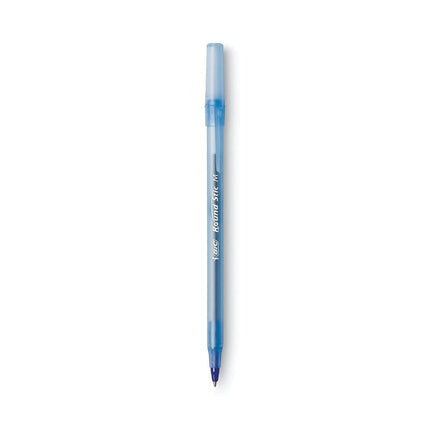 BIC GSM240BE Round Stic Xtra Life Stick Ballpoint Pen, 1.2 mm, Blue Ink, Gray Barrel, 240/Carton
