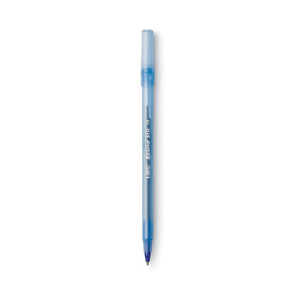 BIC GSM240BE Round Stic Xtra Life Stick Ballpoint Pen, 1.2 mm, Blue Ink, Gray Barrel, 240/Carton