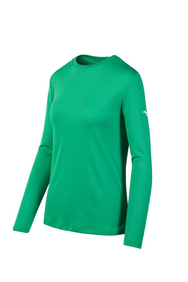 Mizuno Youth Long Sleeve Tee, Kelly Green, Youth L