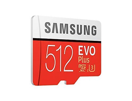 Samsung EVO Plus 512 GB microSDXC UHS-I U3 100 MB/s Full HD & 4K UHD Memory Card with Adapter (MB-MC512GA)