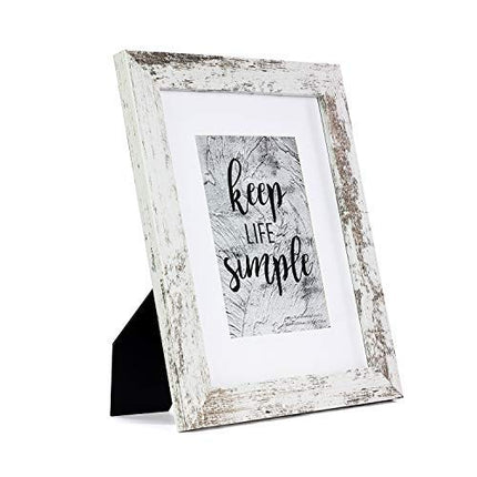 Home&Me 8x10 Picture Frame RottenWhite 2 Pack- Made to Display Pictures 5x7 with Mat or 8x10 Without Mat - Wide Molding - Wall Mounting Material Included