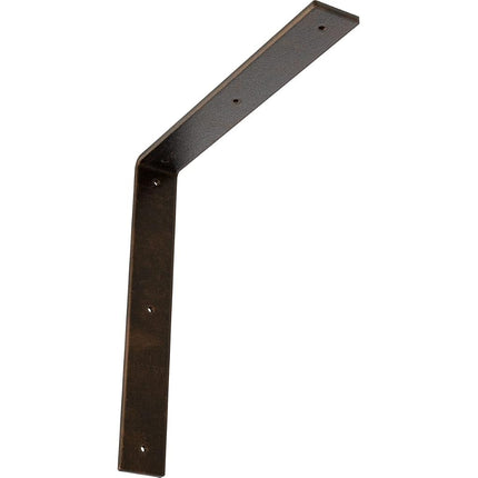 Ekena Millwork BKTM02X14X14HAABZ Steel Bracket Hamilton, 2"W x 14"D x 14"H, Antiqued Bronze