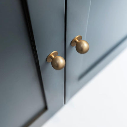 Yanxia Set of 12 -Sleek Round Champagne Bronze Cabinet Knobs - Modern and Minimalist Hardware for Stylish Home Enhancement - 1 1/8 Inch Diameter