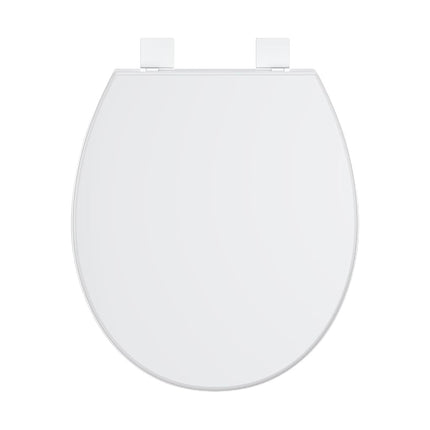 Abattant de toilettes rond à fermeture progressive – Couvercle à fermeture silencieuse, à décrochage rapide, facile à installer, butoirs antidérapants, couvercle de siège de toilettes blanc pour salle de bain – Facile à nettoyer, fermeture douce