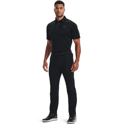 Polo Under Armour Tech para hombre, negro/grafito, talla grande