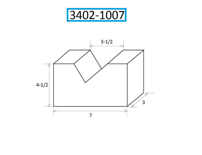 HHIP 7 X 3-1/2 X 4-1/2 INCH CAST IRON V BLOCK SET (3402-1007)