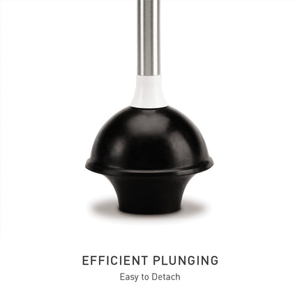 simplehuman Toilet Plunger and Caddy, Stainless Steel, White