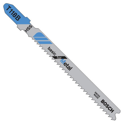 BOSCH T118B100 100-Piece 3-5/8 In. 11-14 TPI Basic for Metal T-Shank Jig Saw Blades