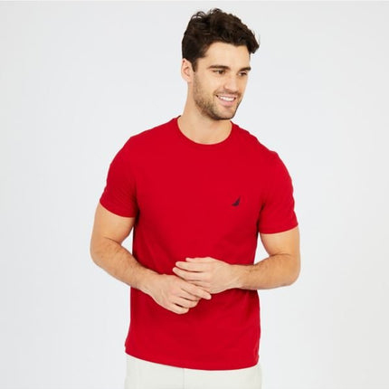 Nautica Men's Short Sleeve Solid Crew Neck T-Shirt Red, XL