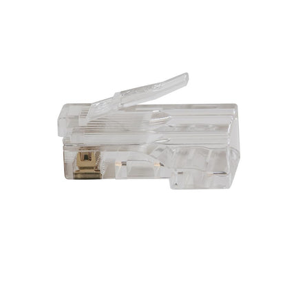 Klein Tools VDV826-729 Pass-Thru Modular Data Plugs, RJ45-CAT6, 10-Pack, Gold Plated, Power Over Ethernet-FCC-UL-RoHS Compliant, for Solid or Stranded Cable