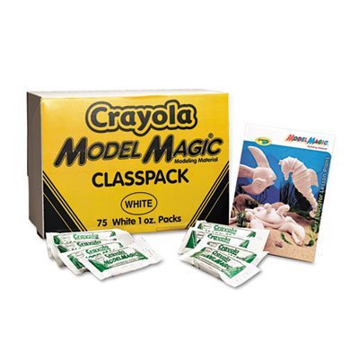 Crayola® Model Magic Pasta de modelar autofraguante, 75 bolsas de 28 g por caja, blanco