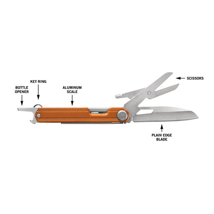 Gerber Gear Armbar Slim Cut, Pocket Knife, Multitool with Scissors, Burnt Orange