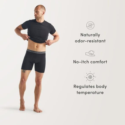 Icebreaker Men's Anatomica Boxers - Boxer Shorts - Merino Wool Underwear - Gritstone Heather, L