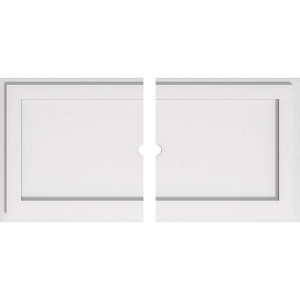 26"W x 13"H x 1"ID x 9"C x 1"P Rectangle Architectural Grade PVC Contemporary Ceiling Medallion, Two Piece