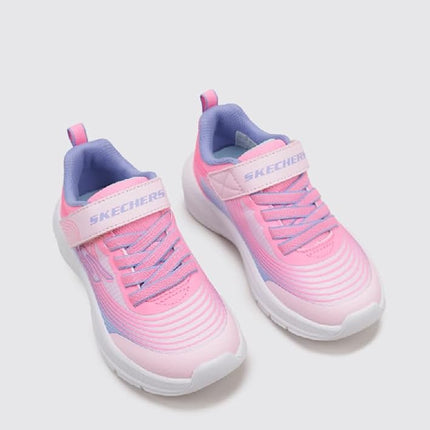 Skechers Girls' Microspec Advance Trainer, Pink, 4 UK Toddler