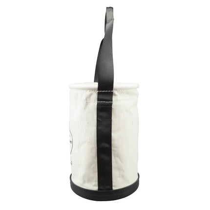 Klein Tools 5106P Storage Bucket, Canvas Tool Bucket, 9-Inch Diameter, 14-Inch Height, No. 6 Canvas, Web Handle, Interior Pockets