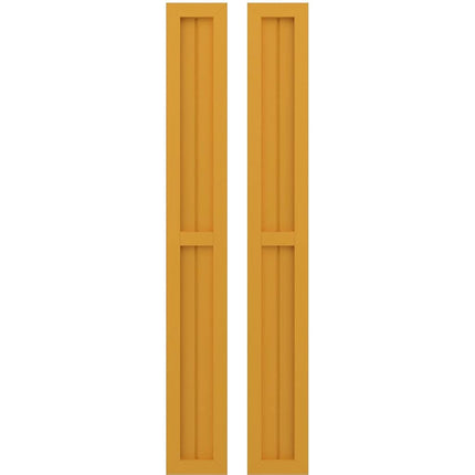 Ekena Millwork ARW101BF207X31TUH Americraft Exterior Real Wood Two Equal Panel Framed Board-n-Batten Shutters (Per Pair), 7"W x 31"H, Turmeric