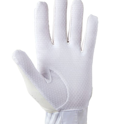 Mizuno MVP Youth Baseball Batting Glove, White-Gold, Small