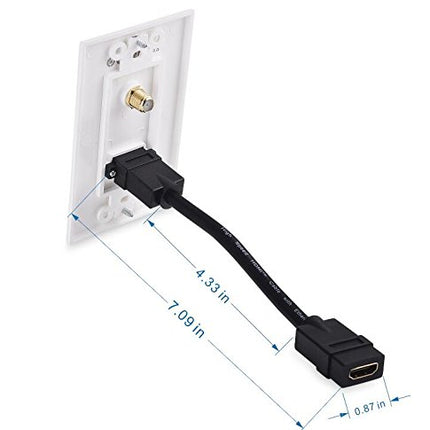 Cable Matters HDMI Wall Plate with Coax Outlet (Coax Wall Plate) in White