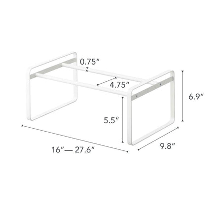 Yamazaki Home Adjustable Shoe Rack-Spacesaving Storage Solution, One Size, White