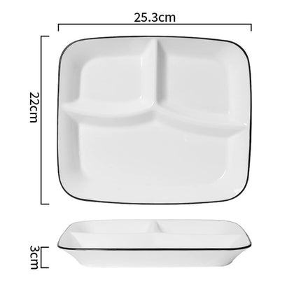 OnePine Porcelain Healthy Eating Plate, Diet Dinner Plate with 3 Compartment, Portion Control Plates for Adults Weight Loss