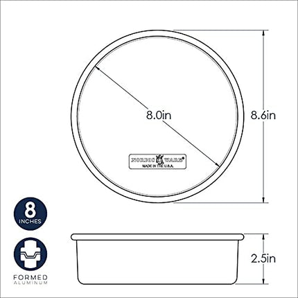 Molde redondo antiadherente para tartas Nordic Ware Naturals, 8 pulgadas