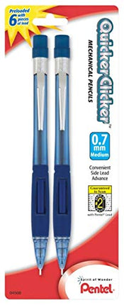 Quicker Clicker Automatic Pencil, 0.70 mm, Assorted, 2/Pack