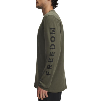 Under Armour Mens Freedom Flag Long Sleeve T Shirt, (390) Marine Od Green / / Black, XXL